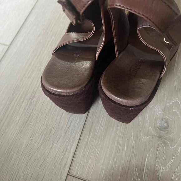 Antelope Women's 36 / US 5-5.5 Brown Leather Suede Wedge Heel Platform Sandal - Picture 4 of 6